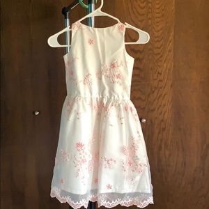 Girls white and pink formal dress